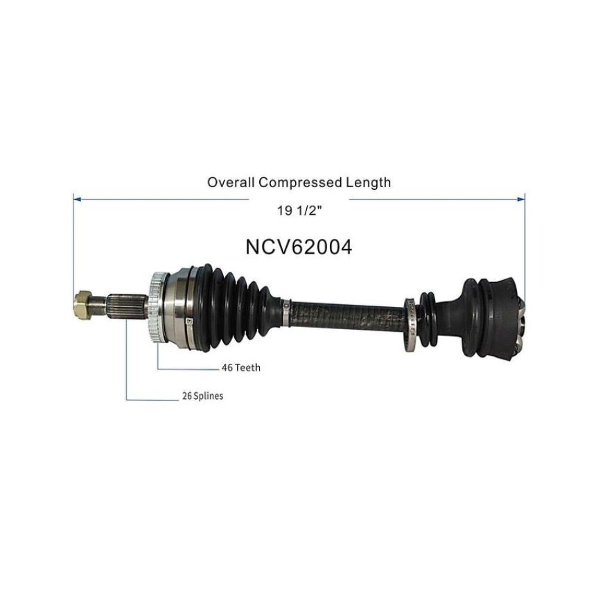 GSP NCV62004 90-97 Saab 9000 CV Axle Assembly  - Front