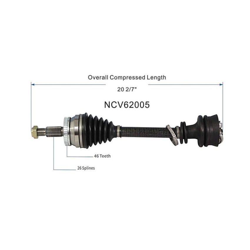 GSP NCV62005 90-93 Saab 9000 CV Axle Assembly  - Front Left