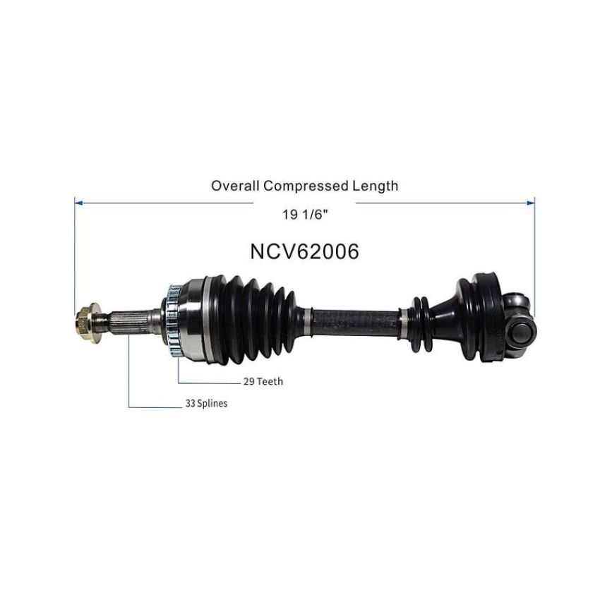 GSP NCV62006 99-02 Saab 9-3 CV Axle Assembly  - Front Right