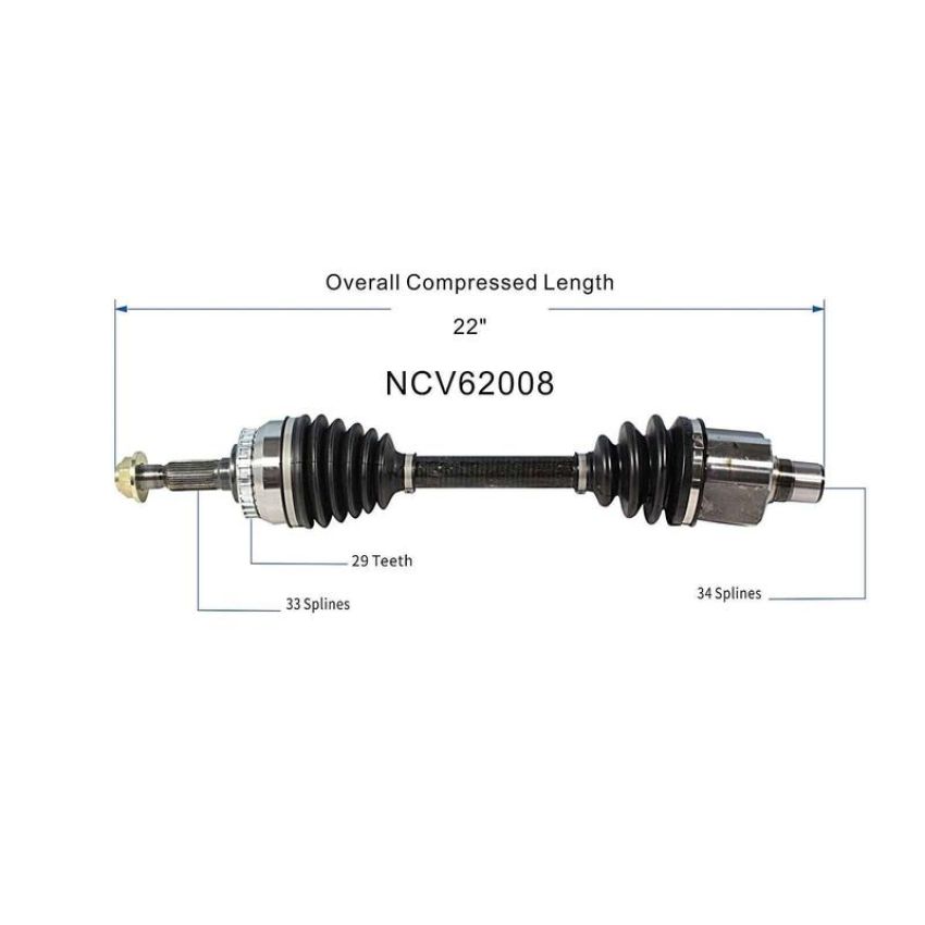 GSP NCV62008 94-98 Saab 900 CV Axle Assembly  - Front Right