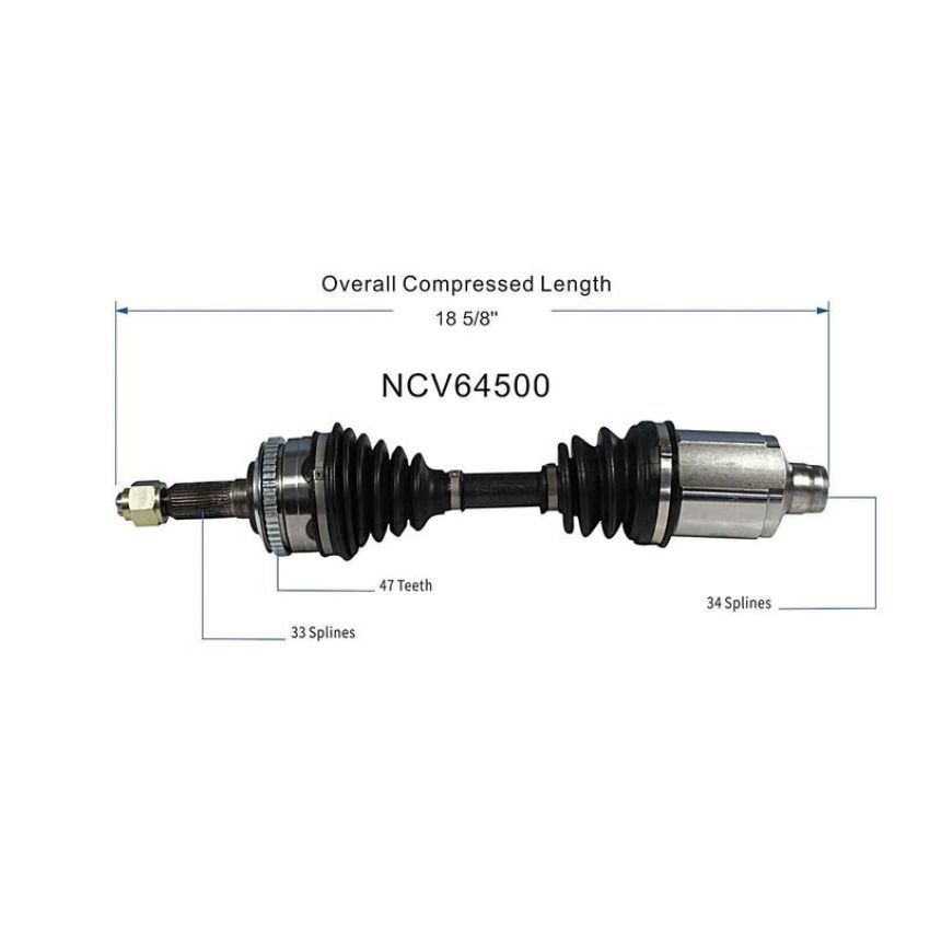 GSP NCV64500 99-02 Daewoo Lanos (1.6) CV Axle Assembly  - Front Right
