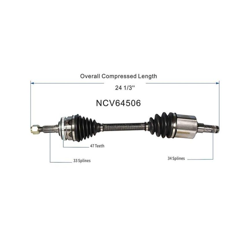 GSP NCV64506 99-02 Daewoo Leganza CV Axle Assembly  - Front Left