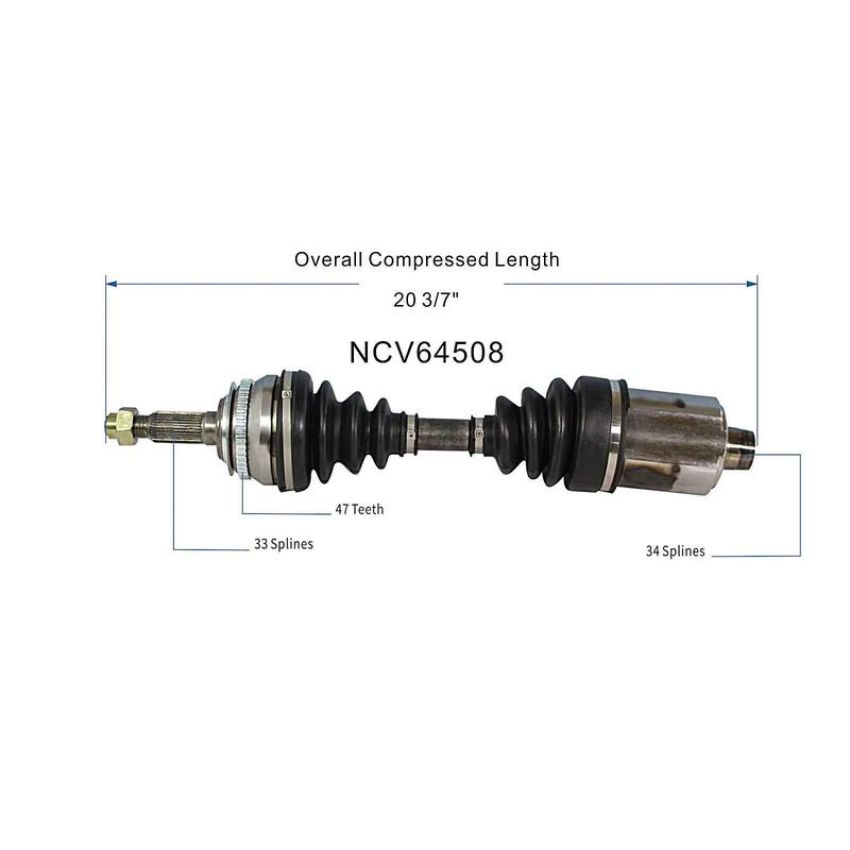 GSP NCV64508 99-02 Daewoo Nubira CV Axle Assembly  - Front