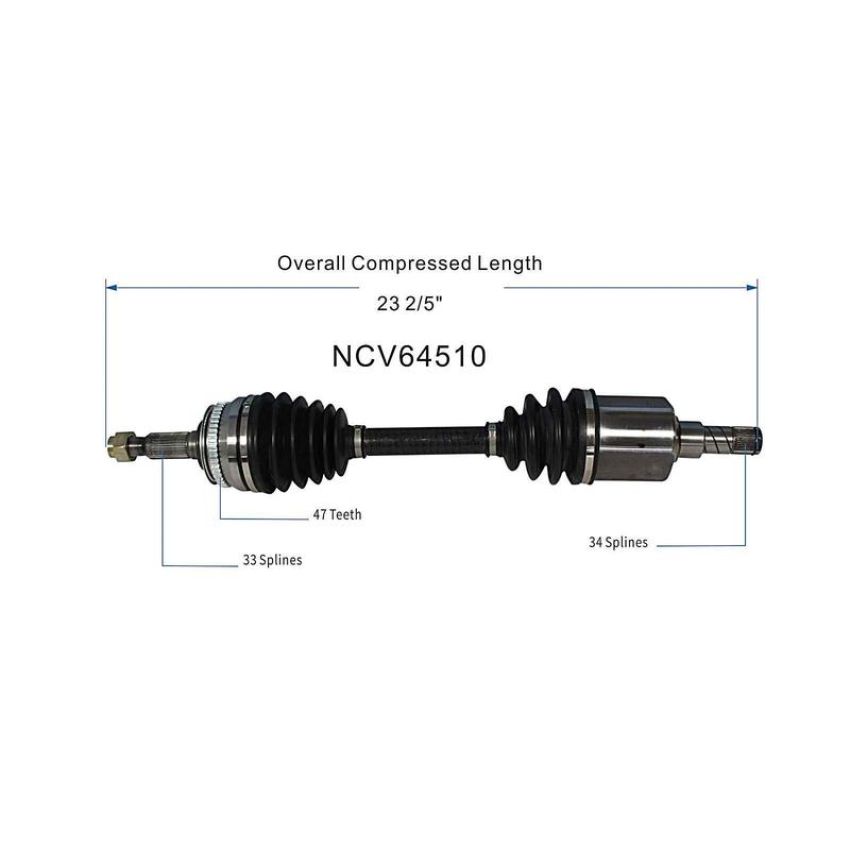 GSP NCV64510 99-02 Daewoo Nubira CV Axle Assembly  - Front Left