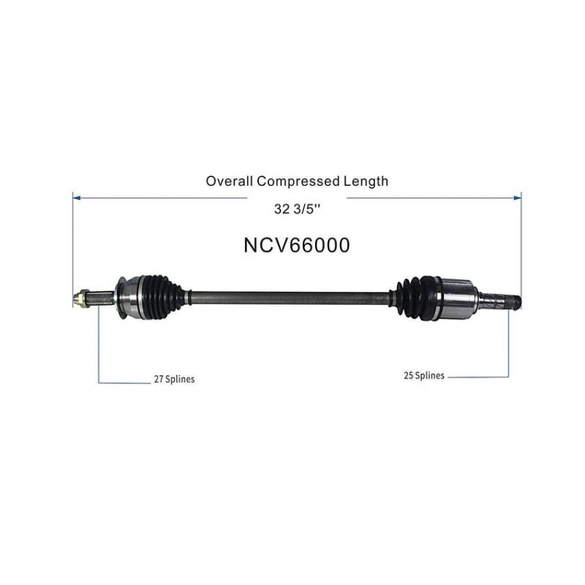 GSP NCV66000 Subaru CV Axle Assembly  - Front