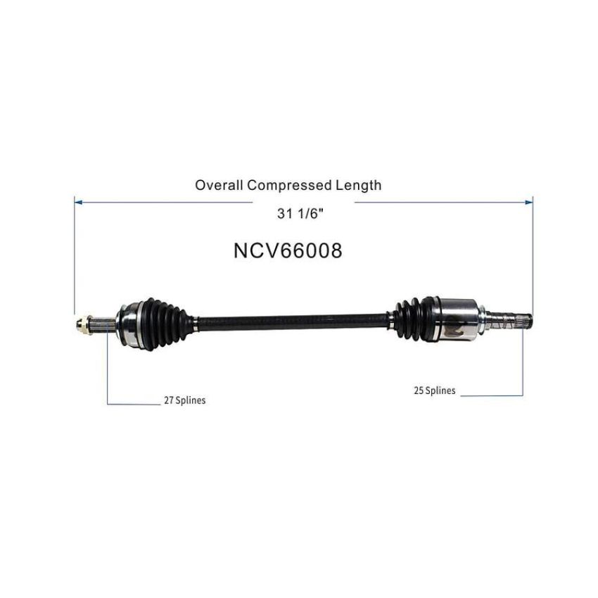 GSP NCV66008 Subaru CV Axle Assembly  - Front