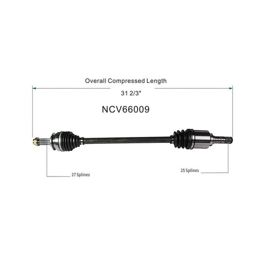 GSP NCV66009 Subaru CV Axle Assembly  - Front