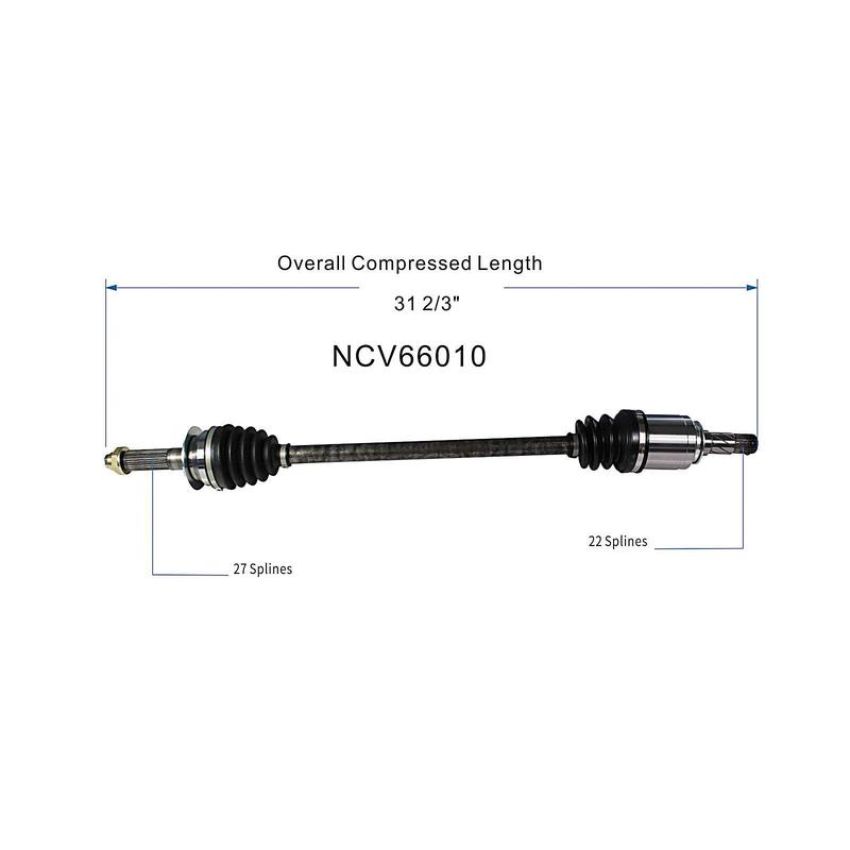 GSP NCV66010 Subaru (2.0, 2.5) CV Axle Assembly  - Rear