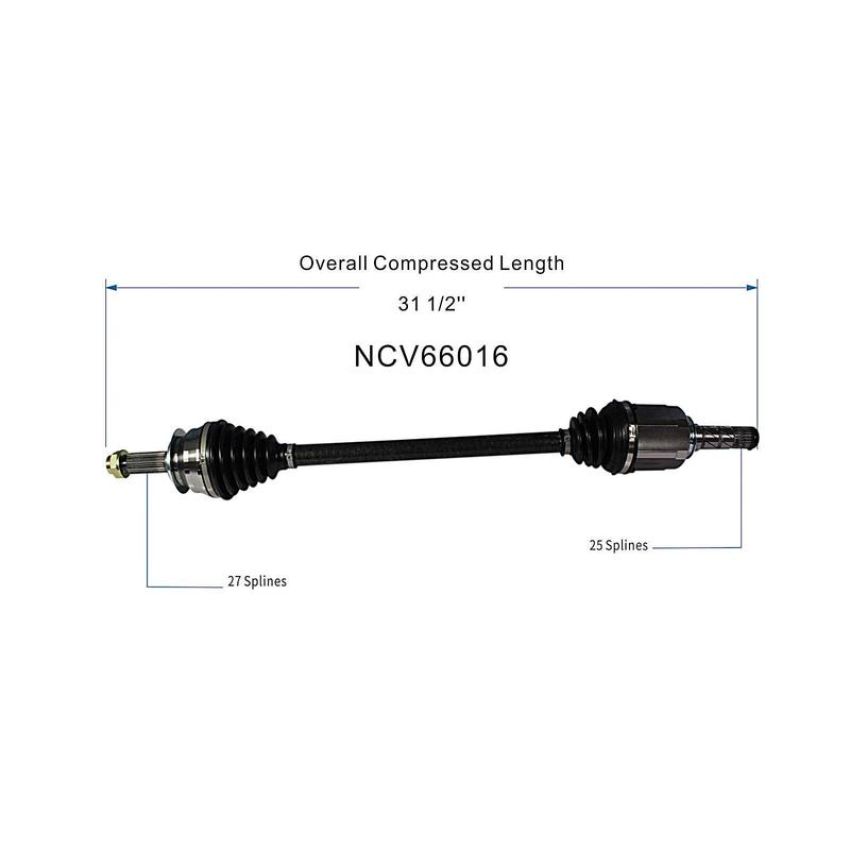 GSP NCV66016 Subaru CV Axle Assembly  - Front