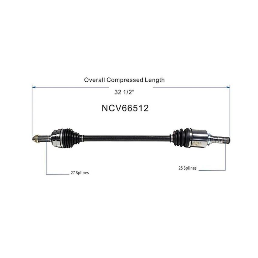 GSP NCV66512 Subaru (2.4, 2.5) CV Axle Assembly  - Front