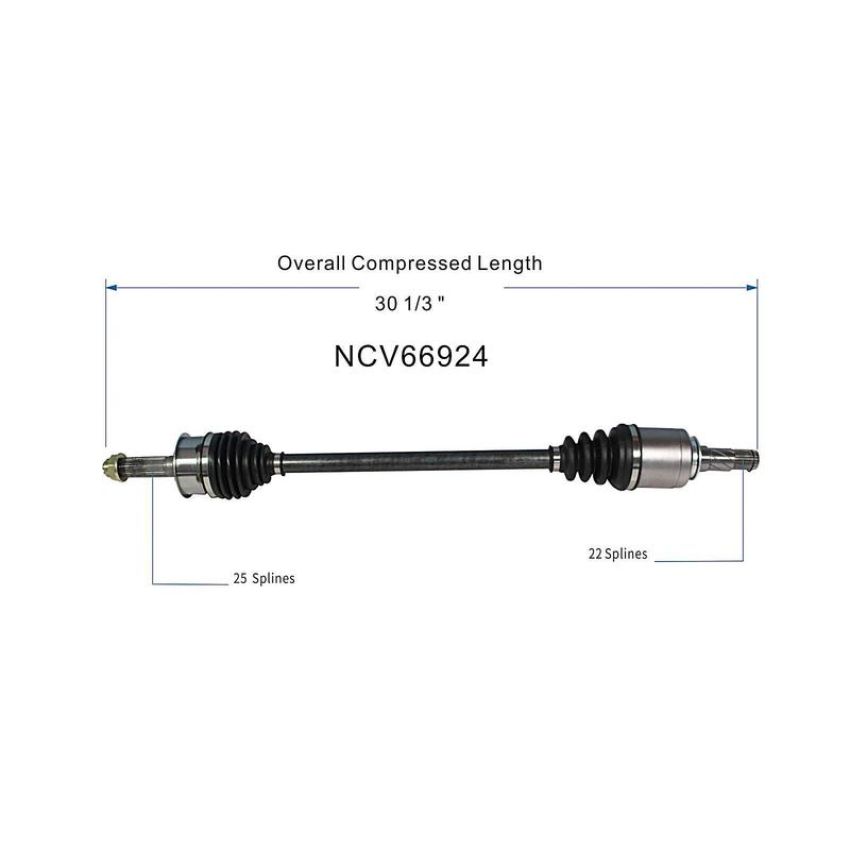 GSP NCV66924 Subaru (2.5, 3.0) CV Axle Assembly  - Rear