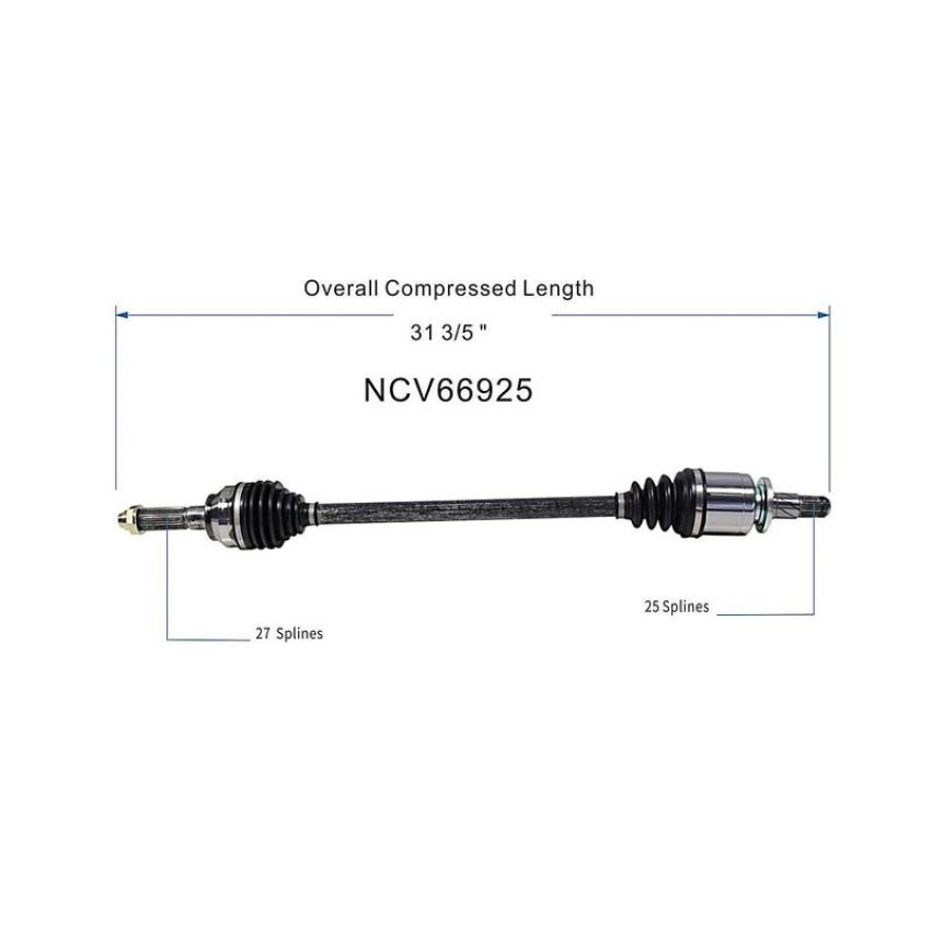 GSP NCV66925 Subaru CV Axle Assembly  - Rear