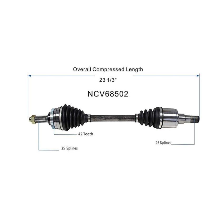 GSP NCV68502 02-07 Suzuki Aerio CV Axle Assembly  - Front Left