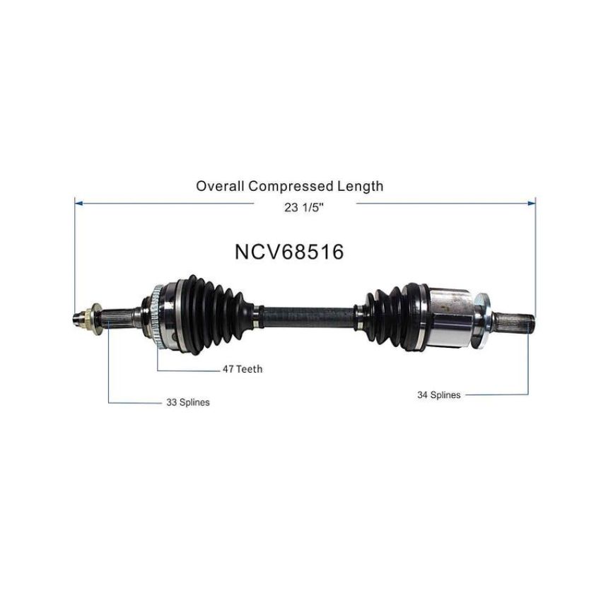 GSP NCV68516 Chevrolet, Suzuki CV Axle Assembly  - Front Left