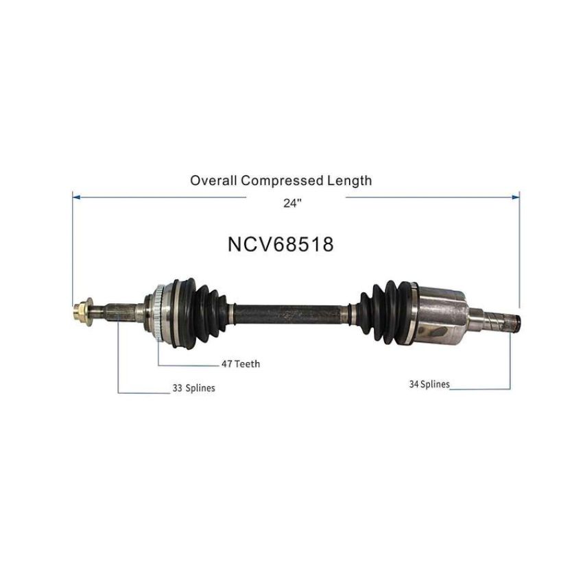 GSP NCV68518 Suzuki CV Axle Assembly  - Front Left