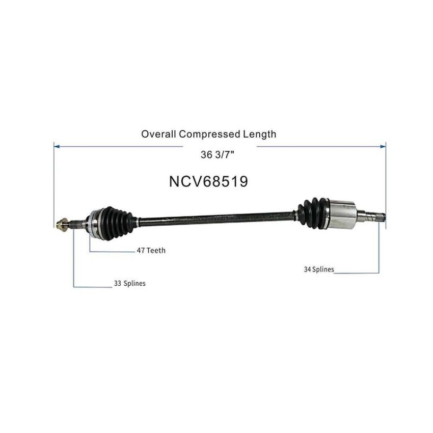 GSP NCV68519 Suzuki CV Axle Assembly  - Front Right