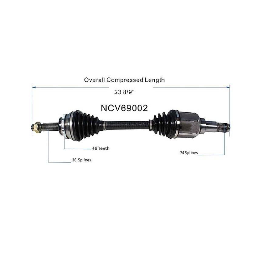 GSP NCV69002 09-10 Pontiac Vibe AWD (2.4 - AWD) CV Axle Assembly  - Front Left