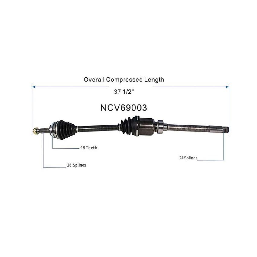 GSP NCV69003 09-10 Pontiac Vibe AWD (2.4 - AWD) CV Axle Assembly  - Front Right