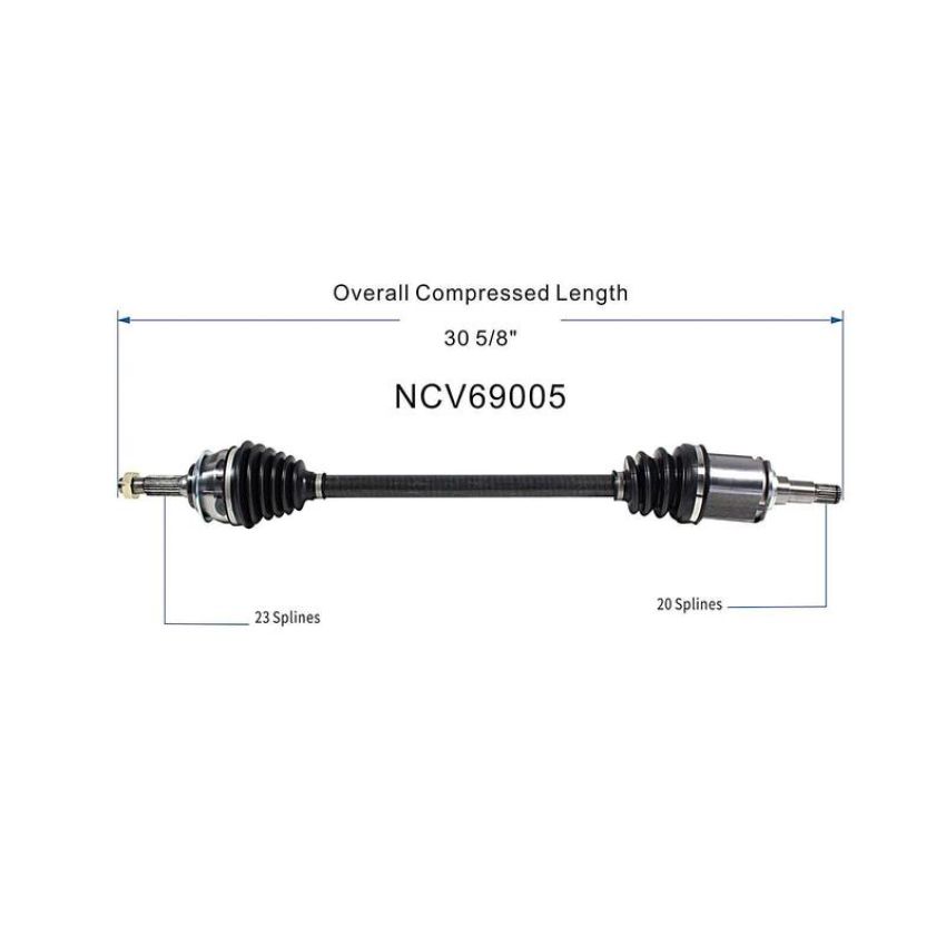 GSP NCV69005 83-88 Toyota Tercel (Wagon) CV Axle Assembly  - Front Left