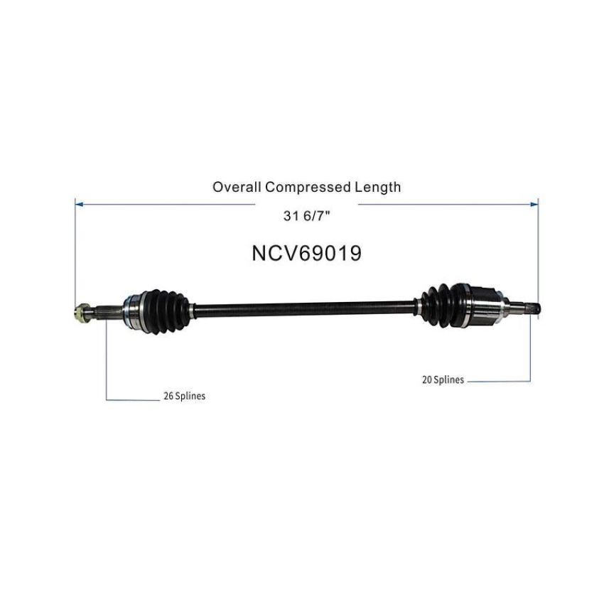 GSP NCV69019 06-18 Toyota RAV4 CV Axle Assembly  - Rear