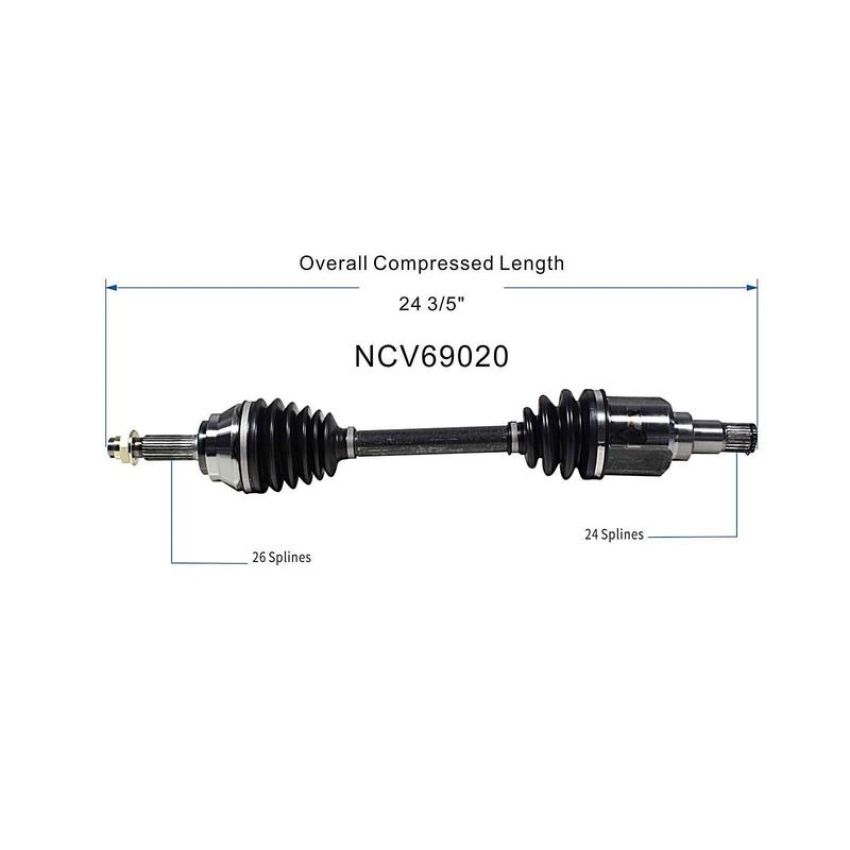 GSP NCV69020 Lexus, Toyota CV Axle Assembly  - Front Left