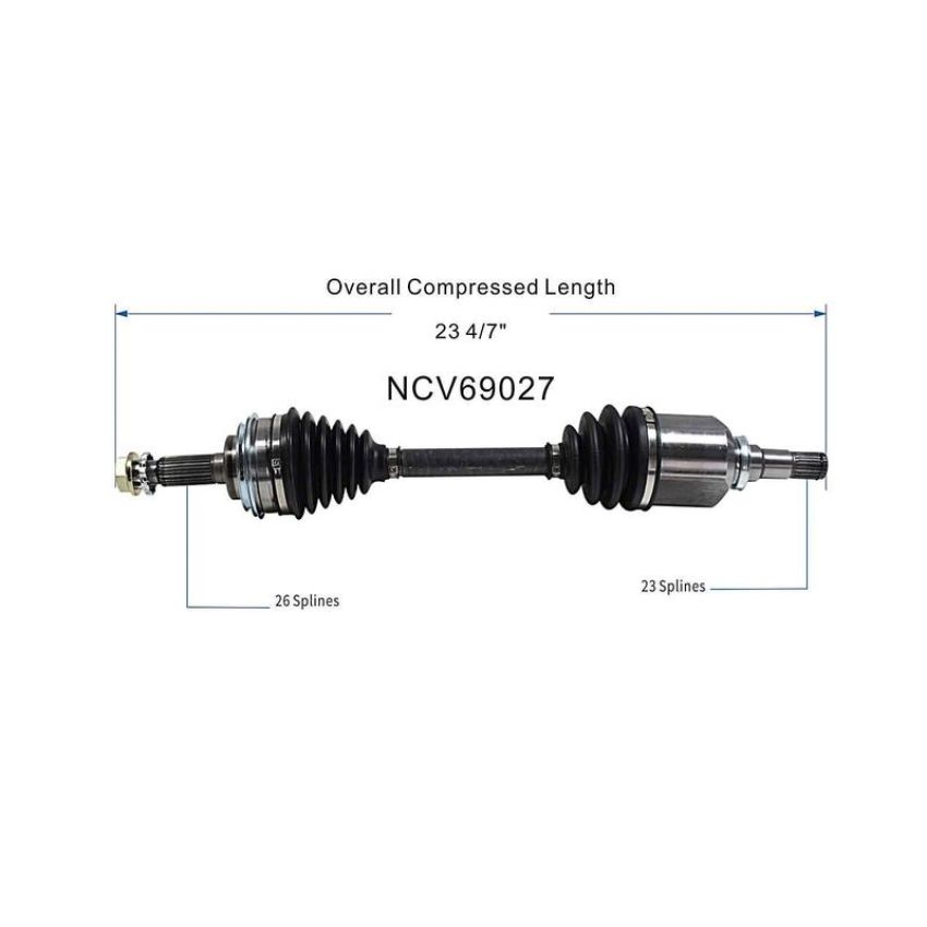 GSP NCV69027 Chevrolet, Geo, Toyota (Coupe - FWD) CV Axle Assembly  - Front Left