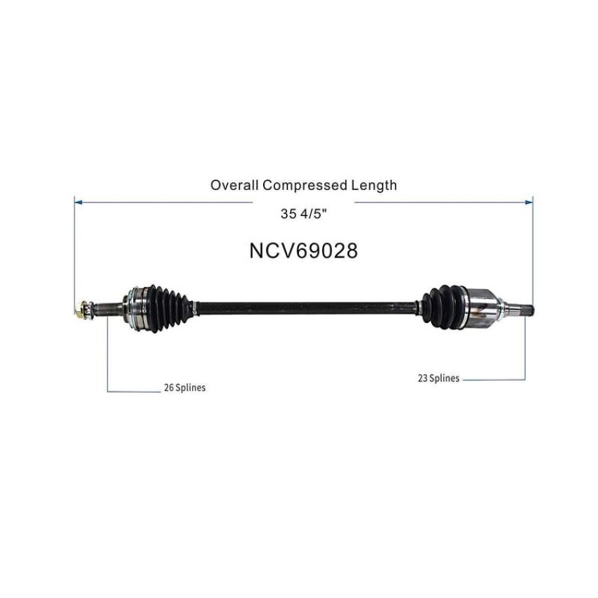 GSP NCV69028 Geo, Toyota (Coupe - FWD) CV Axle Assembly  - Front Right