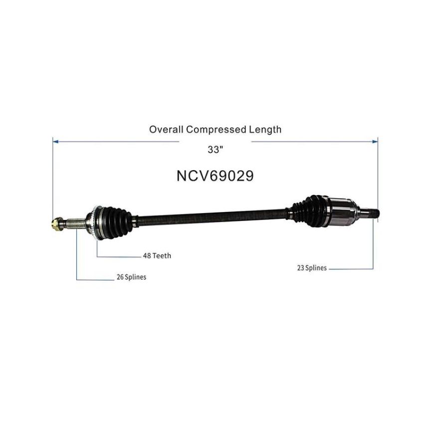 GSP NCV69029 09-15 Toyota Venza CV Axle Assembly  - Rear Left