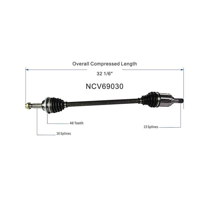 GSP NCV69030 09-15 Toyota Venza CV Axle Assembly  - Rear Right