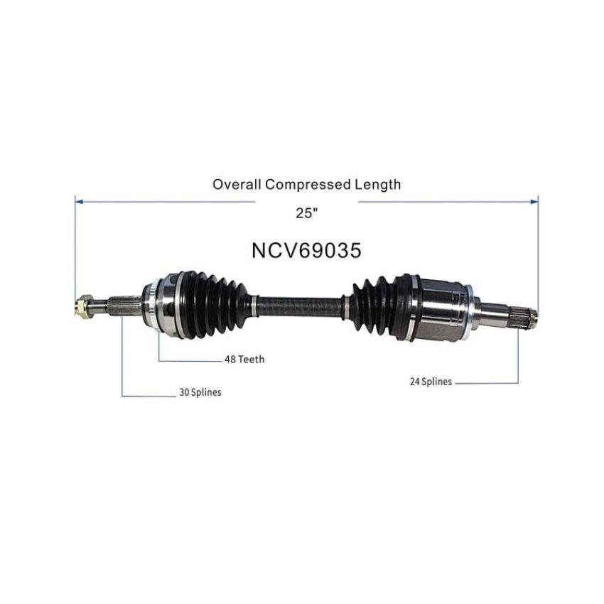 GSP NCV69035 Lexus, Toyota (3.3 - AWD/FWD) CV Axle Assembly  - Front Left