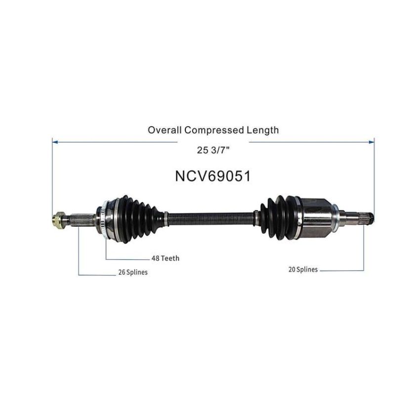GSP NCV69051 Pontiac, Toyota (1.8 - FWD) CV Axle Assembly  - Front Left