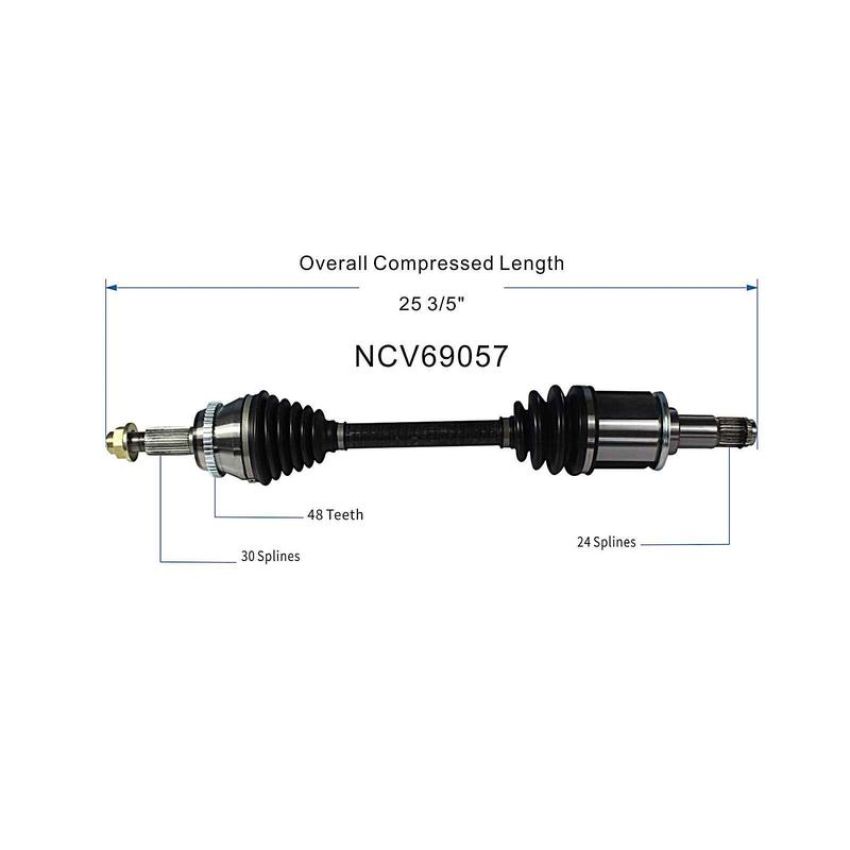 GSP NCV69057 Toyota (2.5) CV Axle Assembly  - Front Left