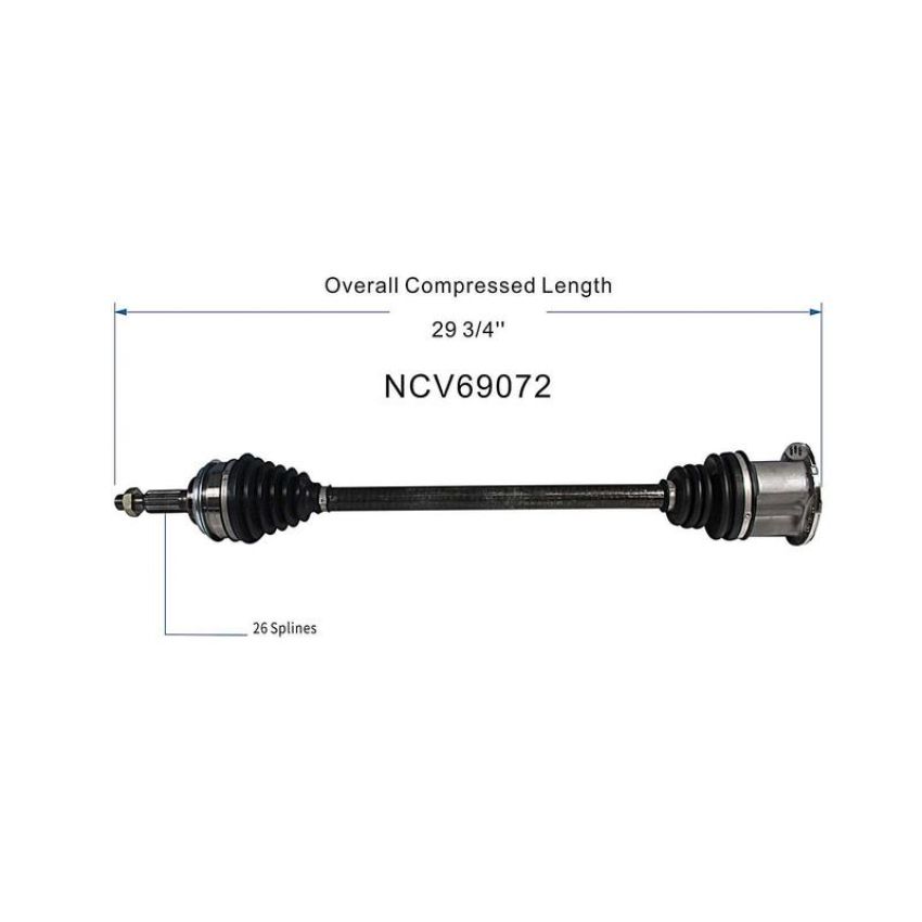 GSP NCV69072 87-89 Toyota MR2 CV Axle Assembly  - Rear Right