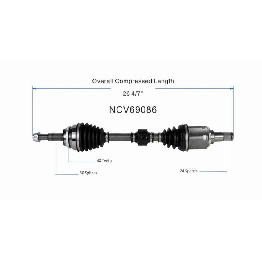 GSP NCV69086 Lexus, Toyota (2.7) CV Axle Assembly  - Front Left