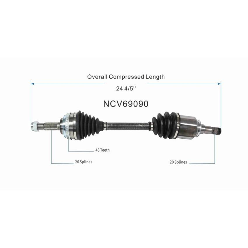 GSP NCV69090 Toyota (FWD) CV Axle Assembly  - Front Left