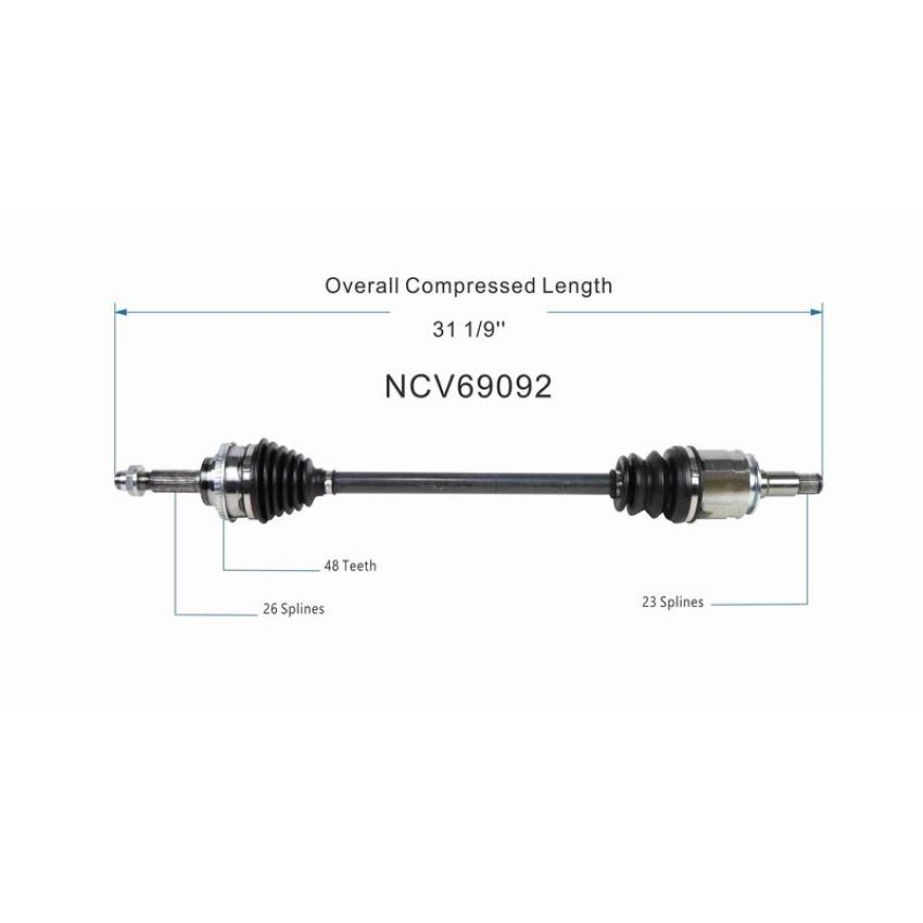 GSP NCV69092 Lexus, Toyota (2.4, 3.3) CV Axle Assembly  - Rear