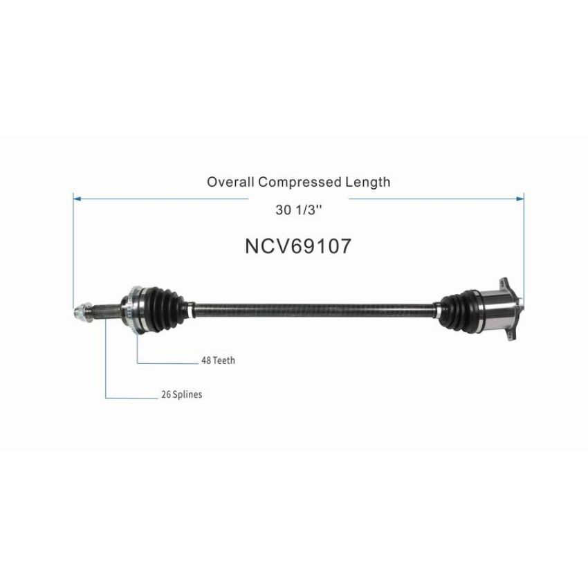 GSP NCV69107 17-19 Toyota Sienna CV Axle Assembly  - Rear