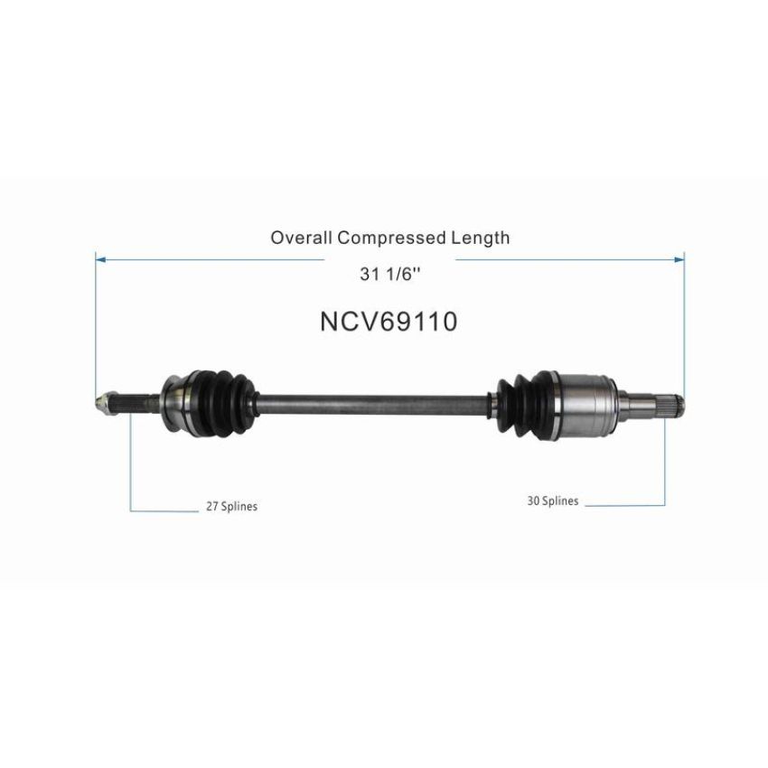 GSP NCV69110 Scion, Subaru, Toyota CV Axle Assembly  - Rear