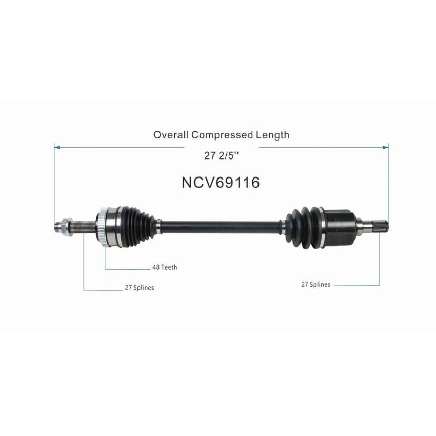 GSP NCV69116 11-13 Hyundai Tucson (2.0) CV Axle Assembly  - Front Left
