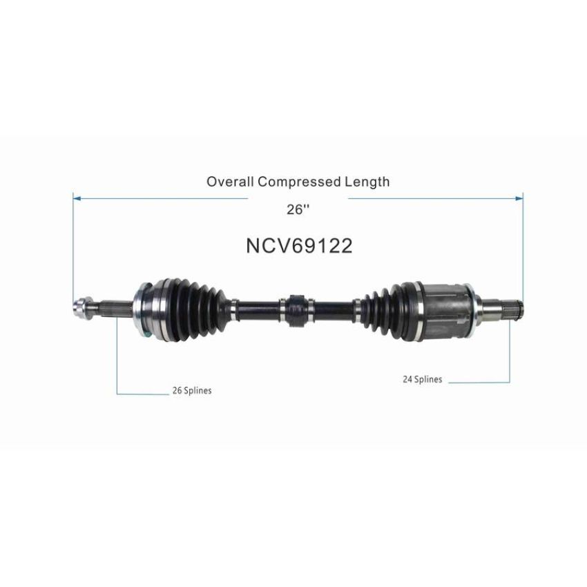 GSP NCV69122 Toyota (2.5) CV Axle Assembly  - Front Left