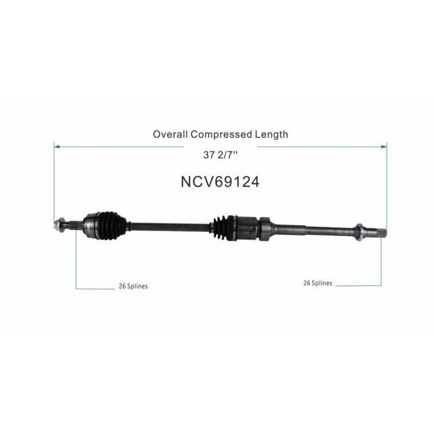 GSP NCV69124 Scion, Toyota CV Axle Assembly  - Front Right