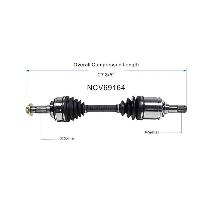 GSP NCV69164 Toyota CV Axle Assembly  - Front