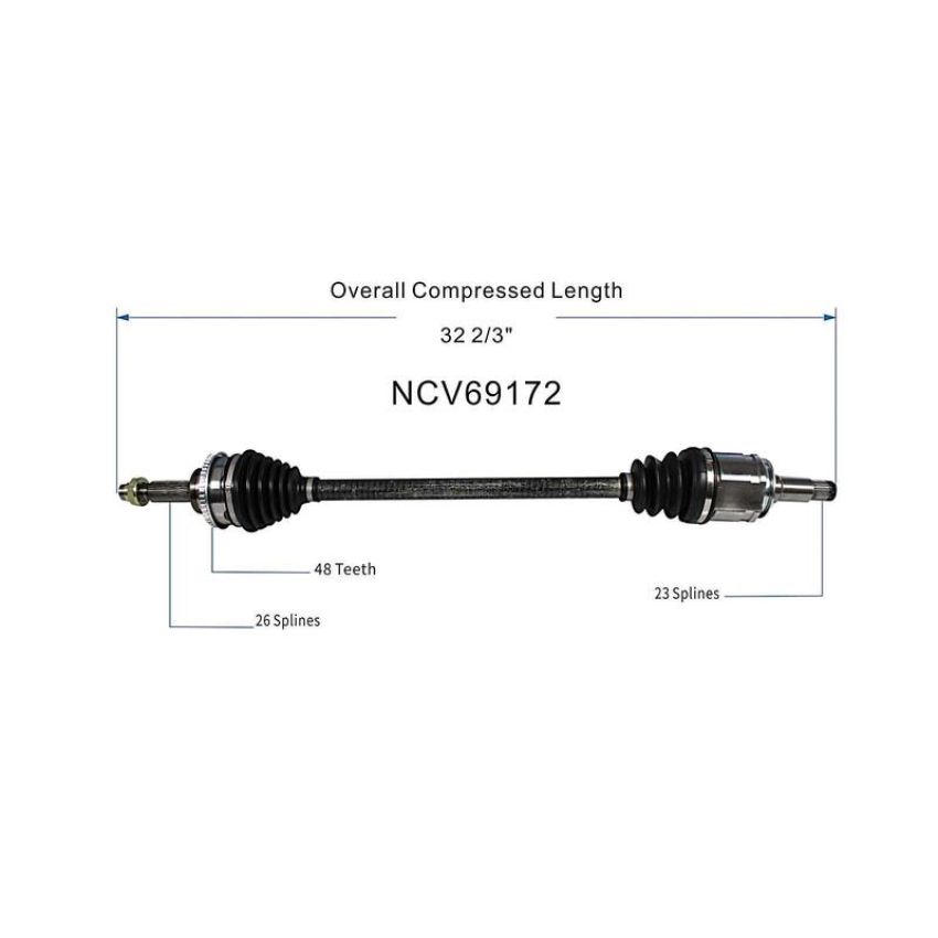 GSP NCV69172 08-13 Toyota Highlander (3.5) CV Axle Assembly  - Rear