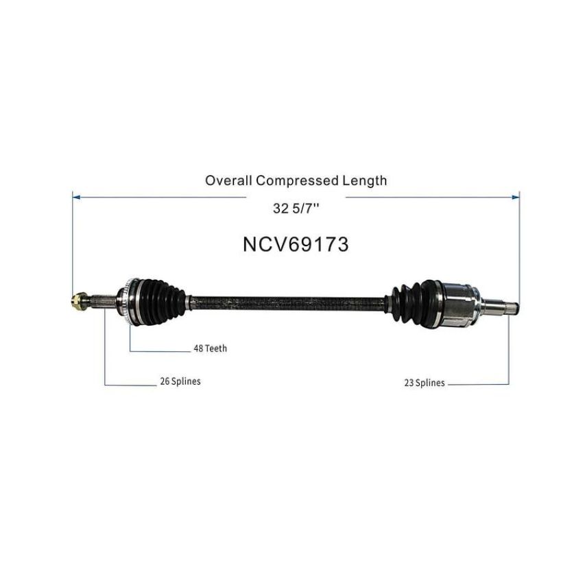GSP NCV69173 08-13 Toyota Highlander (3.3, 3.5) CV Axle Assembly  - Rear