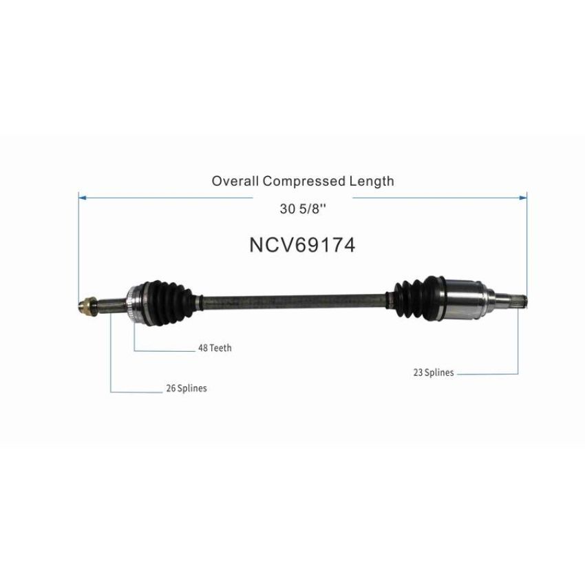 GSP NCV69174 09-13 Toyota Matrix (2.4 - AWD) CV Axle Assembly  - Rear