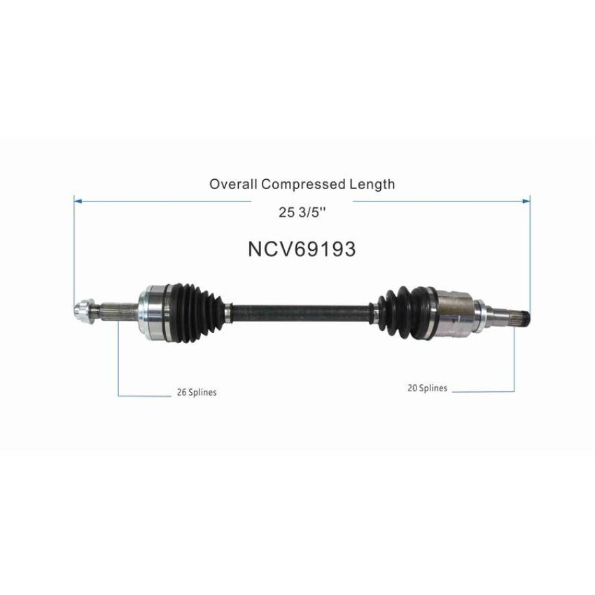GSP NCV69193 20-21 Toyota Corolla (1.8) CV Axle Assembly  - Front Left