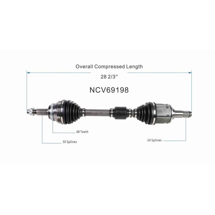 GSP NCV69198 17-20 Toyota Sienna CV Axle Assembly  - Front Left