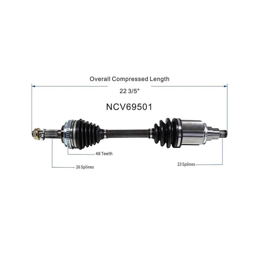 GSP NCV69501 Toyota (Sedan/Wagon - 4WD/AWD/FWD) CV Axle Assembly  - Front Left