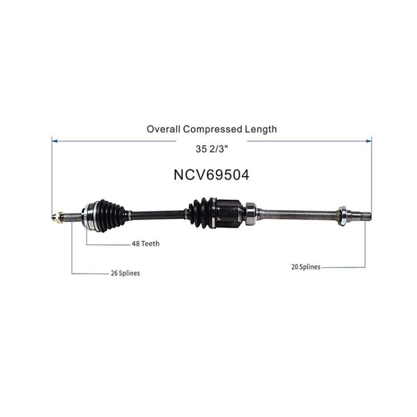 GSP NCV69504 00-05 Toyota Celica CV Axle Assembly  - Front Right
