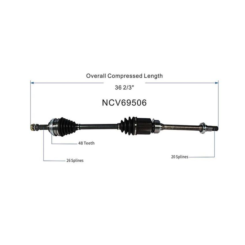 GSP NCV69506 Toyota (2.2) CV Axle Assembly  - Front Right